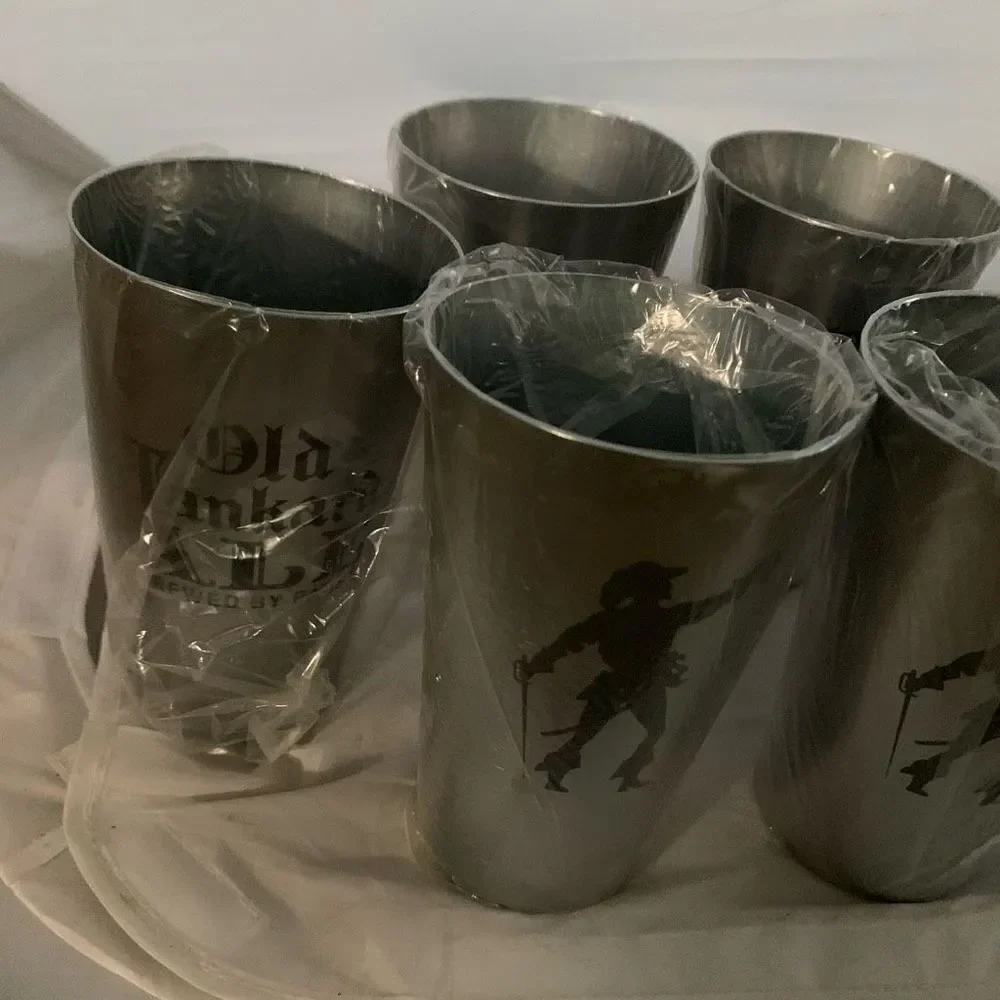 Pabst Old Tankard Ale Set Of 6 Aluminum Cups *New*